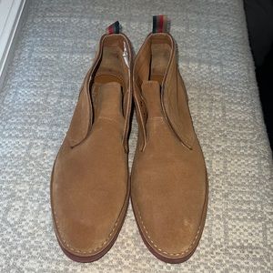 Tan leather tie up boots